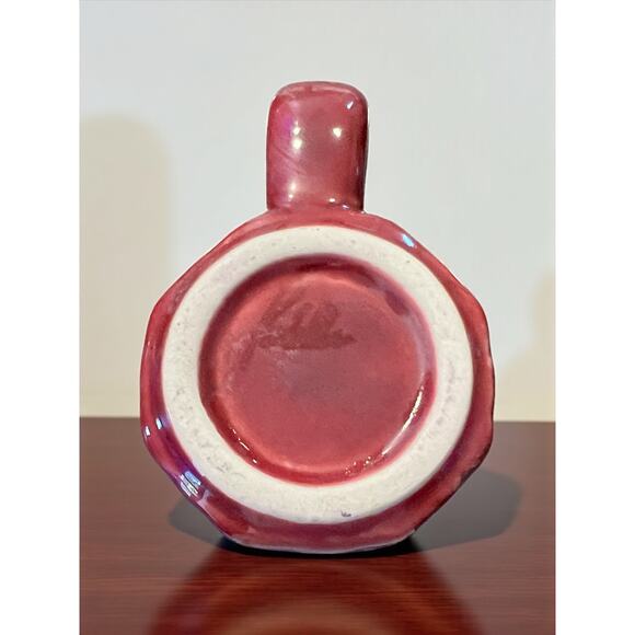 Rodolfo Padilla Drip Glaze Stoneware Mugs-Set of 4-Wood Stand-Mexico-Pottery-Red - Picture 5 of 11